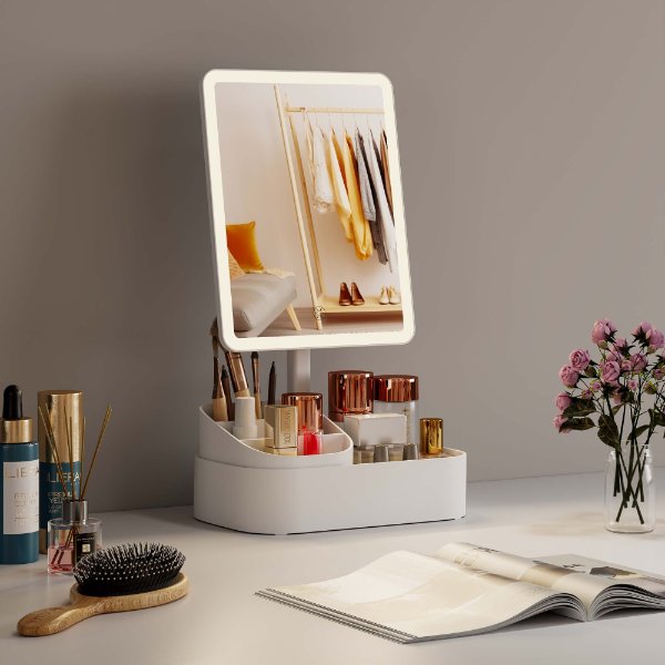 SM446 LED Makeup Mirror With Storage