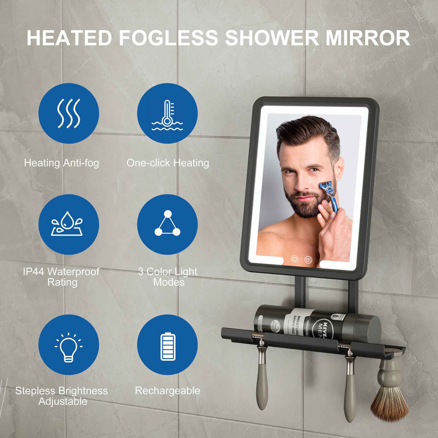 Fogless Shower Mirror For Shaving