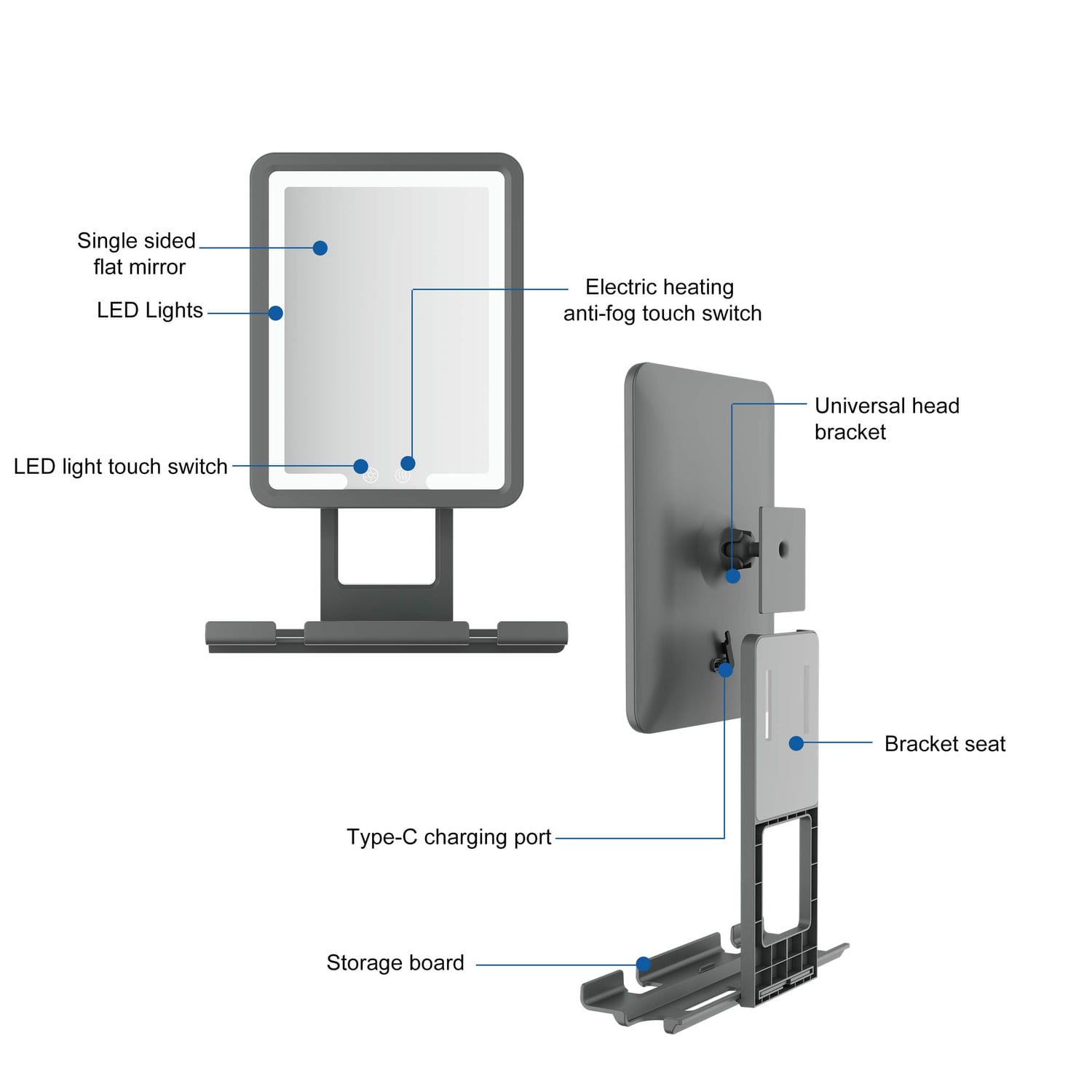 Anti Fog Shaving Mirror For Shower
