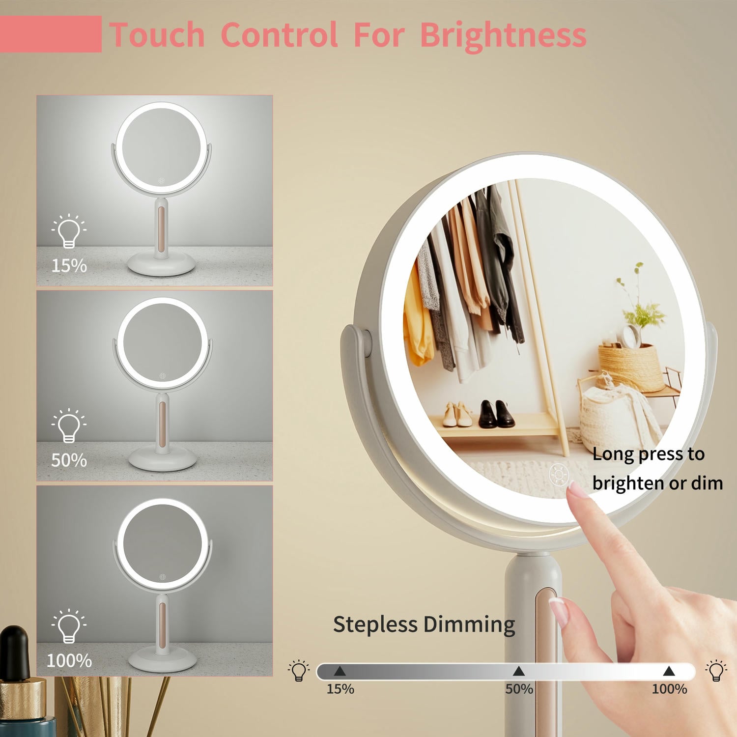 Tabletop Vanity Mirror With Lights