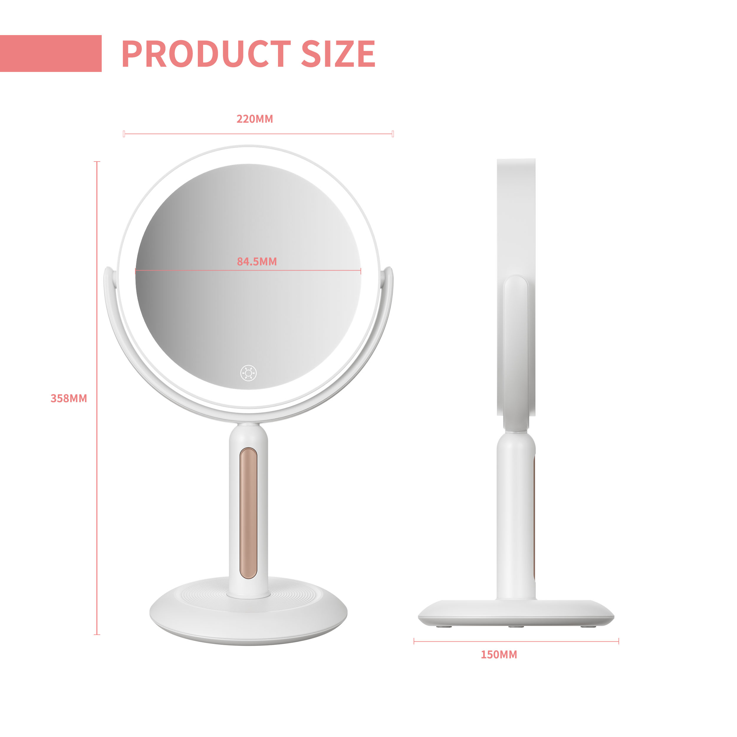 Tabletop Vanity Mirror With Lights