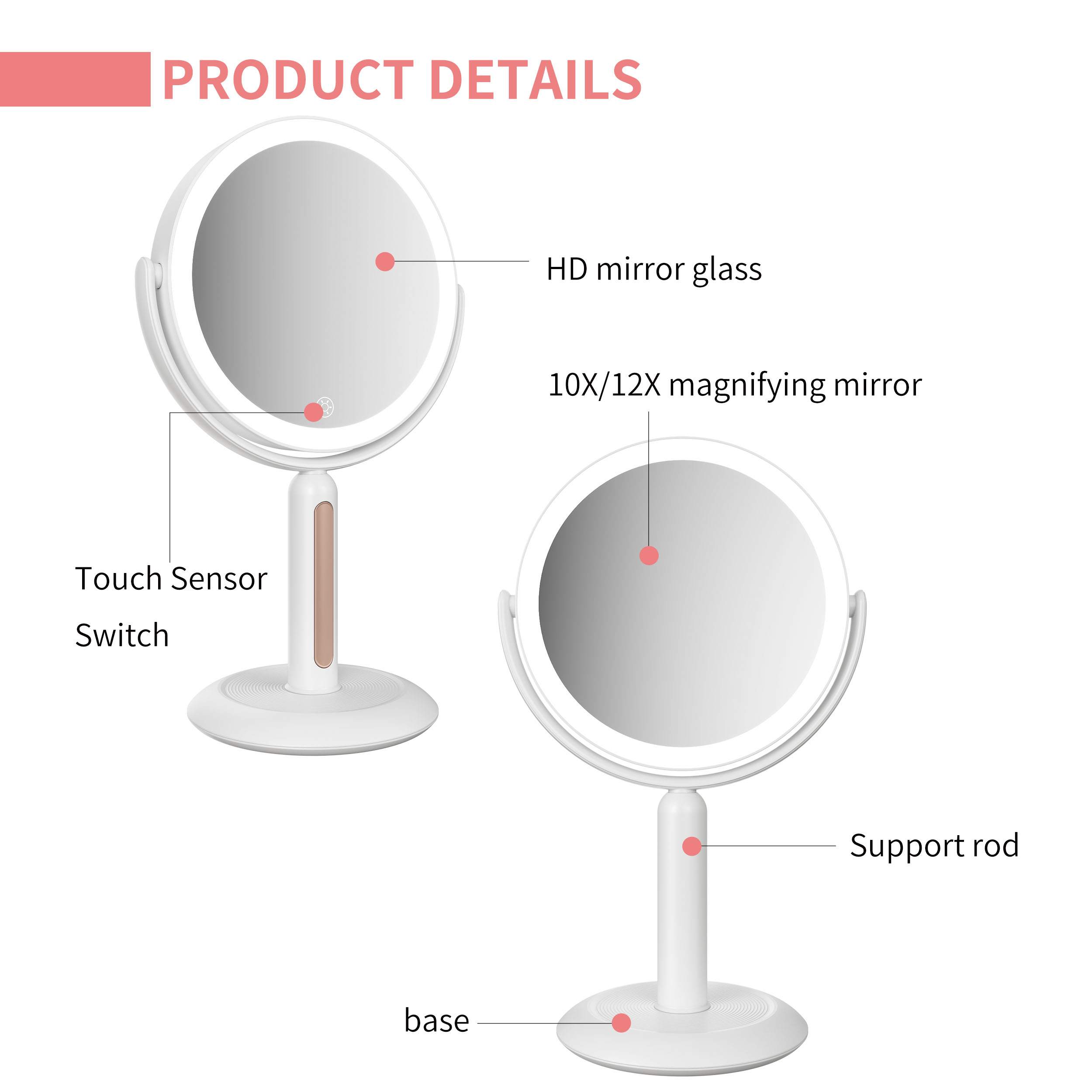 Tabletop Vanity Mirror With Lights