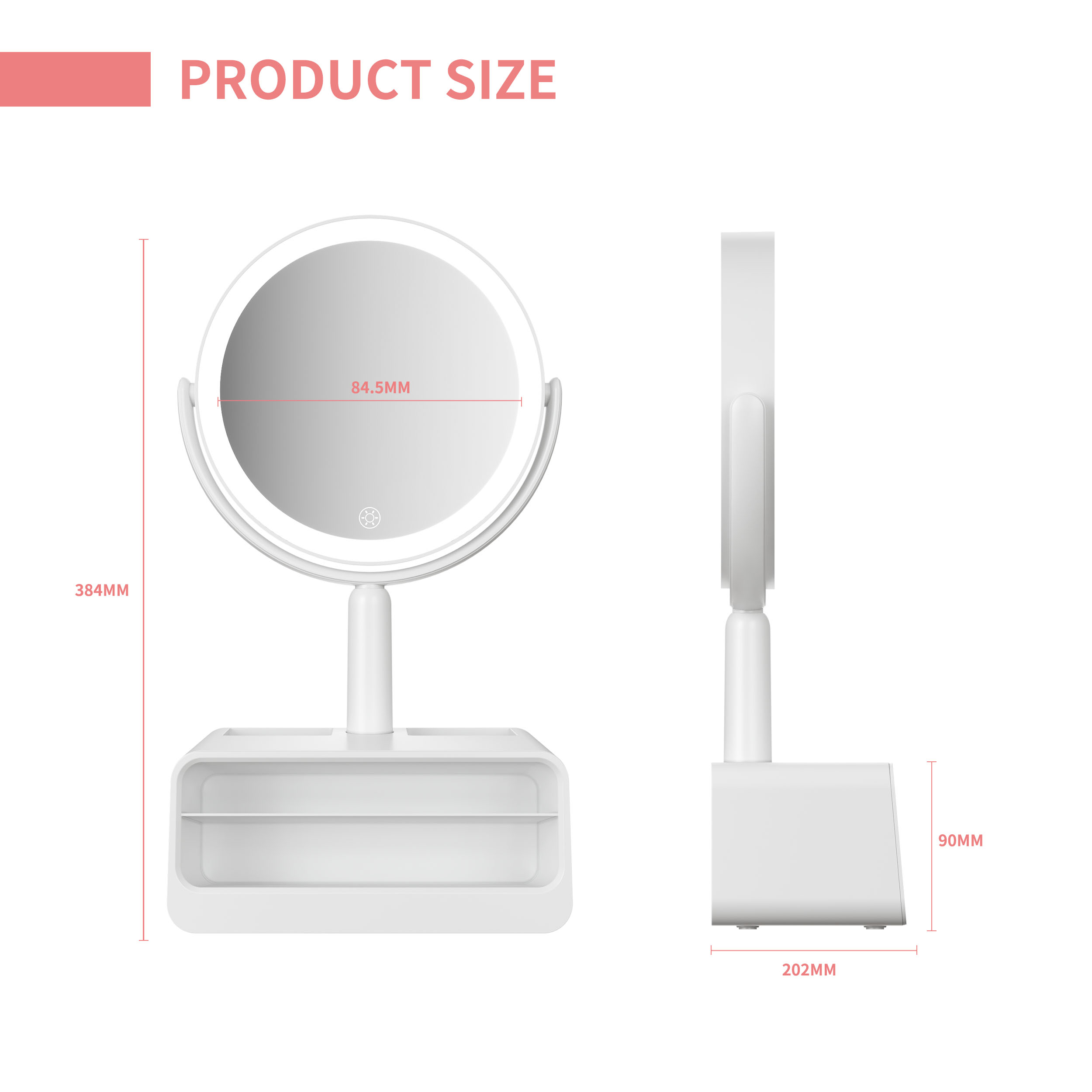 1749628647944388.jpg Makeup Organiser With Mirror