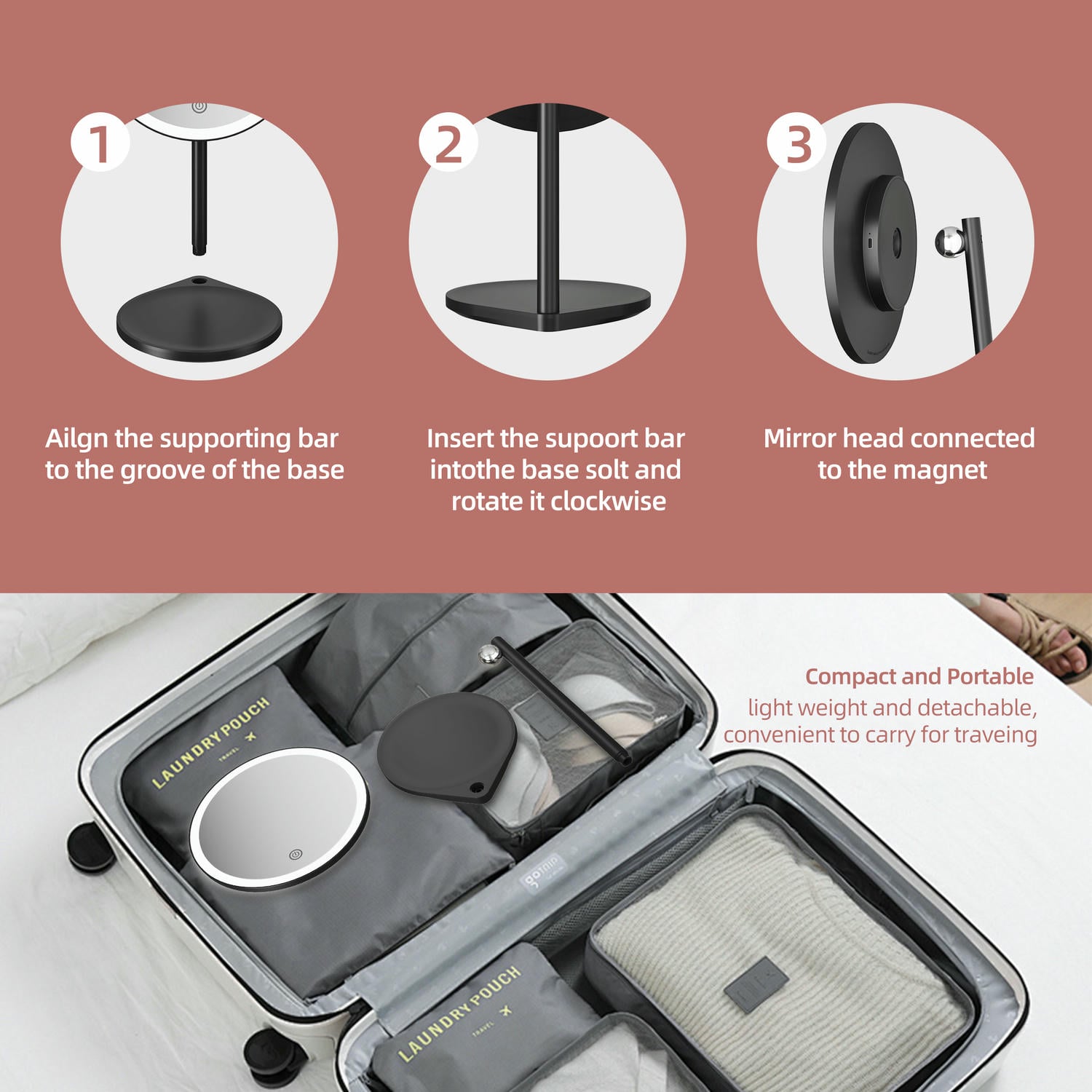 Tabletop Vanity Mirror With Lights