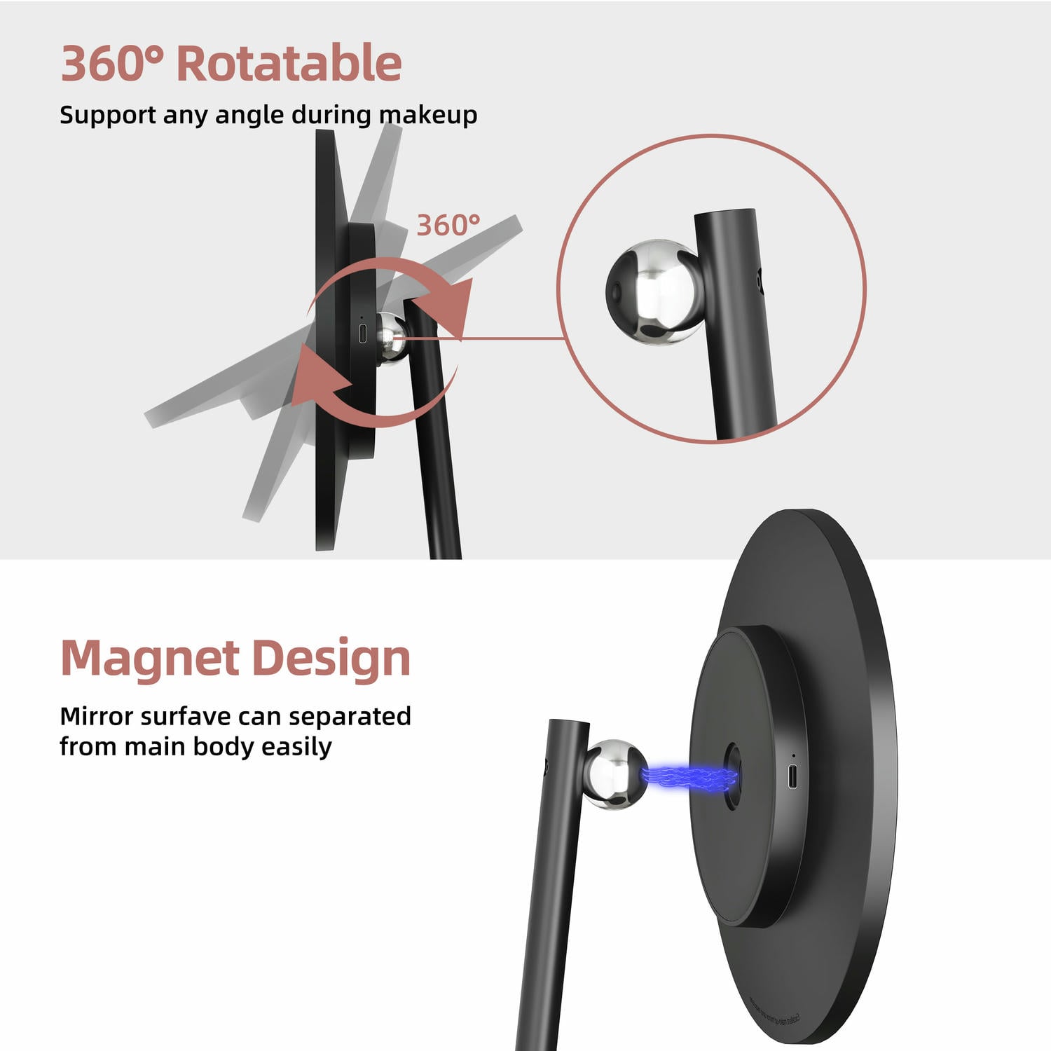 Tabletop Vanity Mirror With Lights