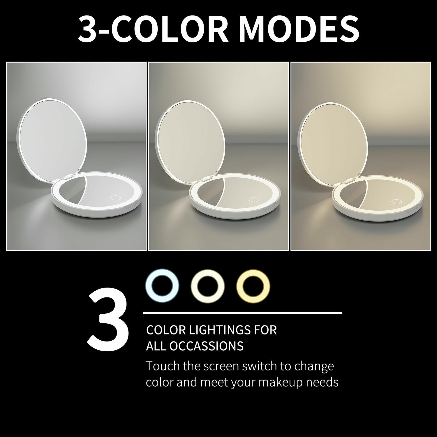 Compact Magnifying Mirror With Light