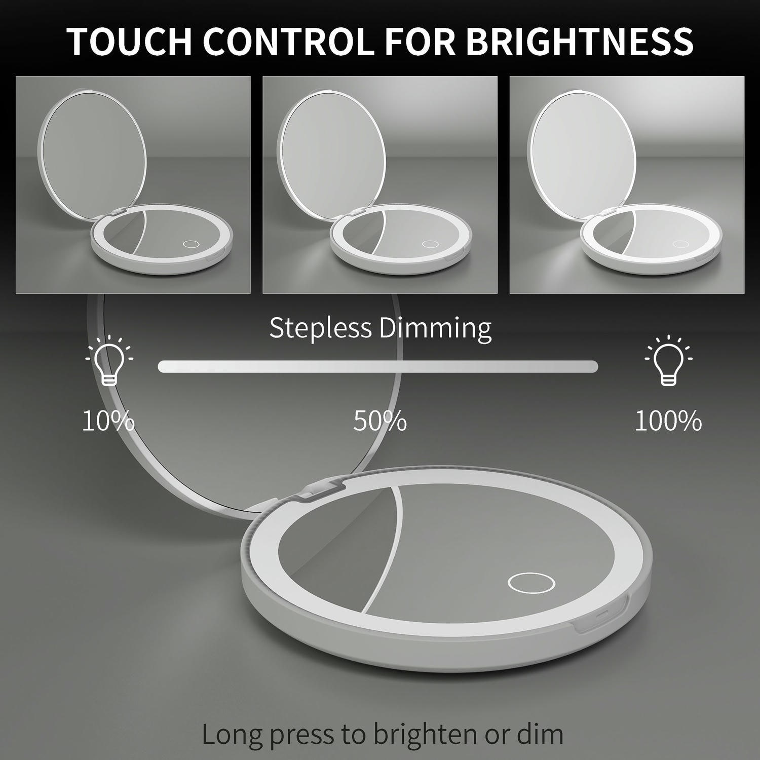 Compact Magnifying Mirror With Light