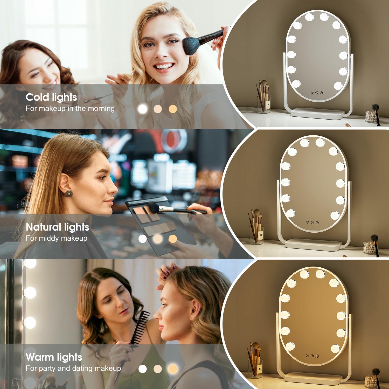 Oval Hollywood Mirror
