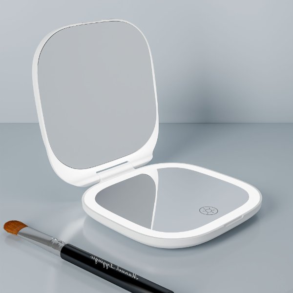 Rechargeable Double-Sided LED Pocket Mirror