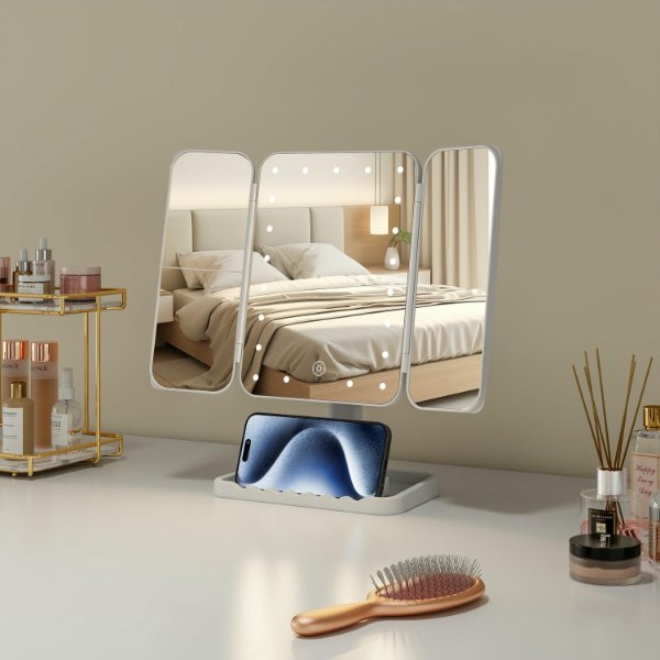 Led Trifold Vanity Mirror