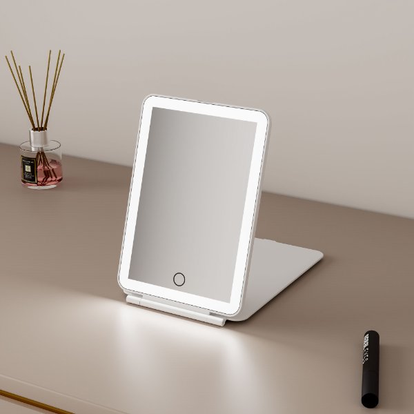 Folding LED Makeup Mirror