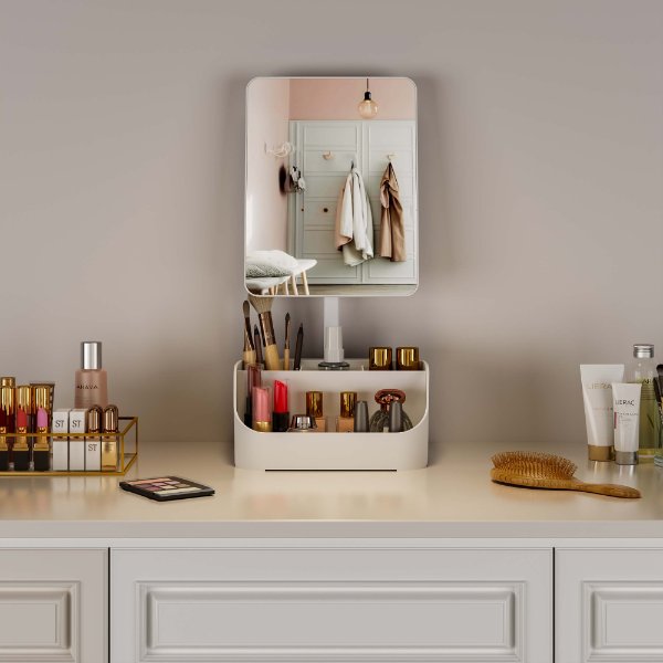 Makeup Mirror With Storage Box