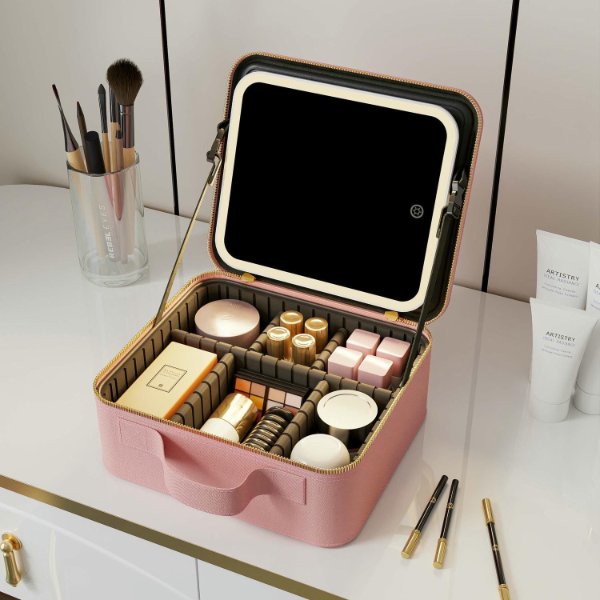 Makeup Bag With LED Mirror