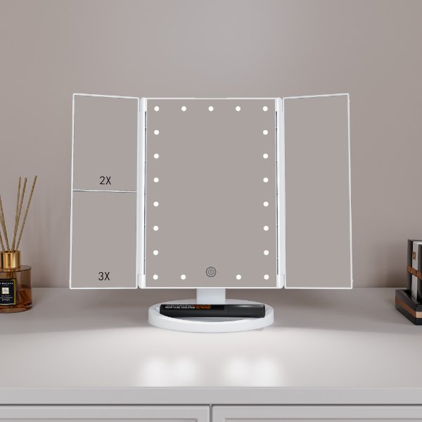 Led Trifold Vanity Mirror