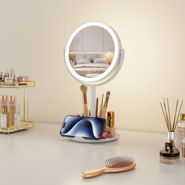 Led Vanity Mirror With Storage