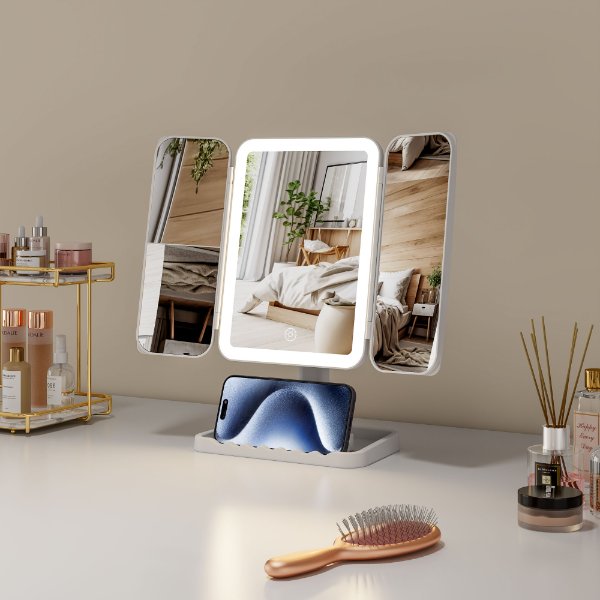Led Trifold Vanity Mirror