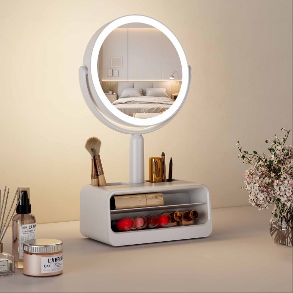 Led Vanity Mirror With Storage