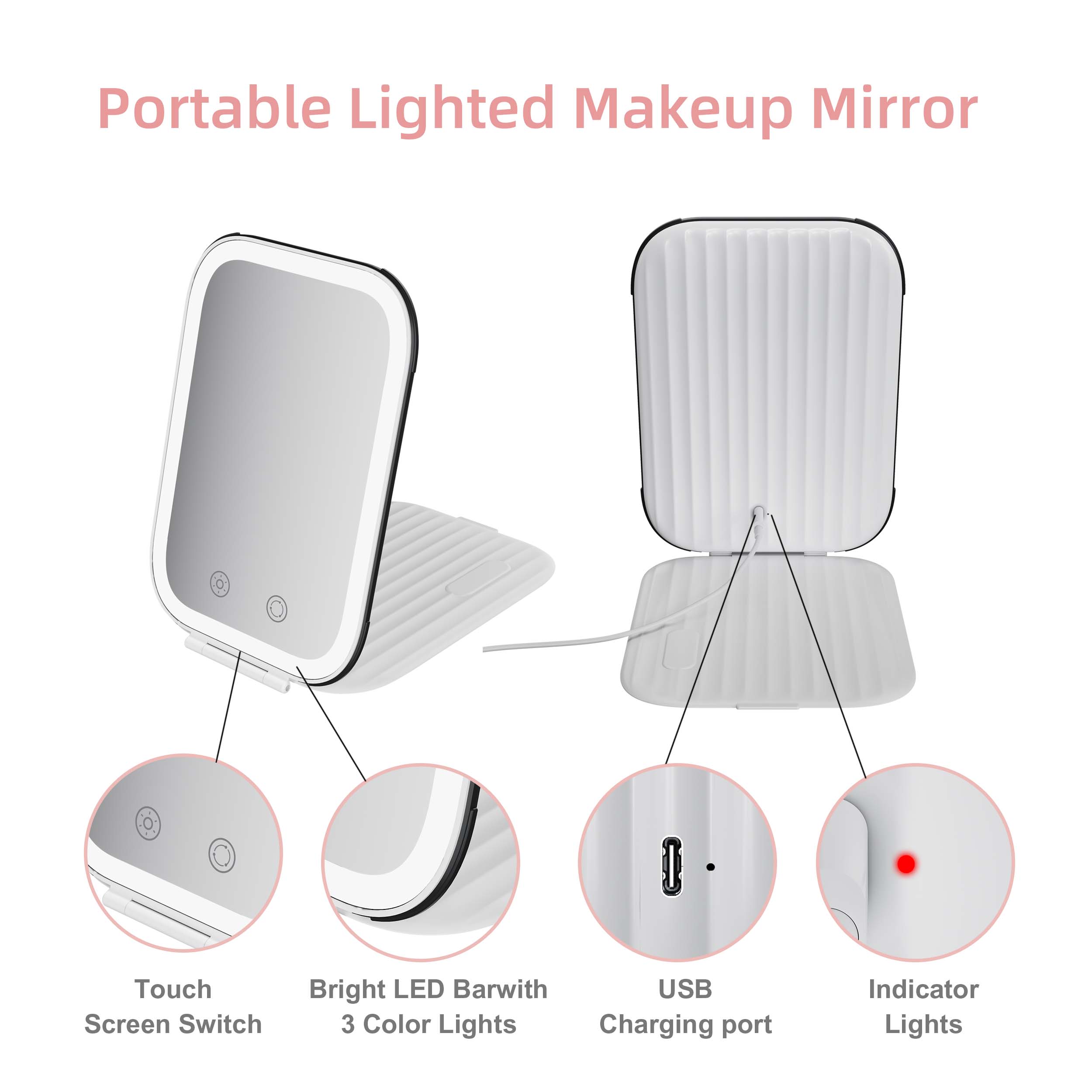 SM382 Folding Led Makeup Mirror