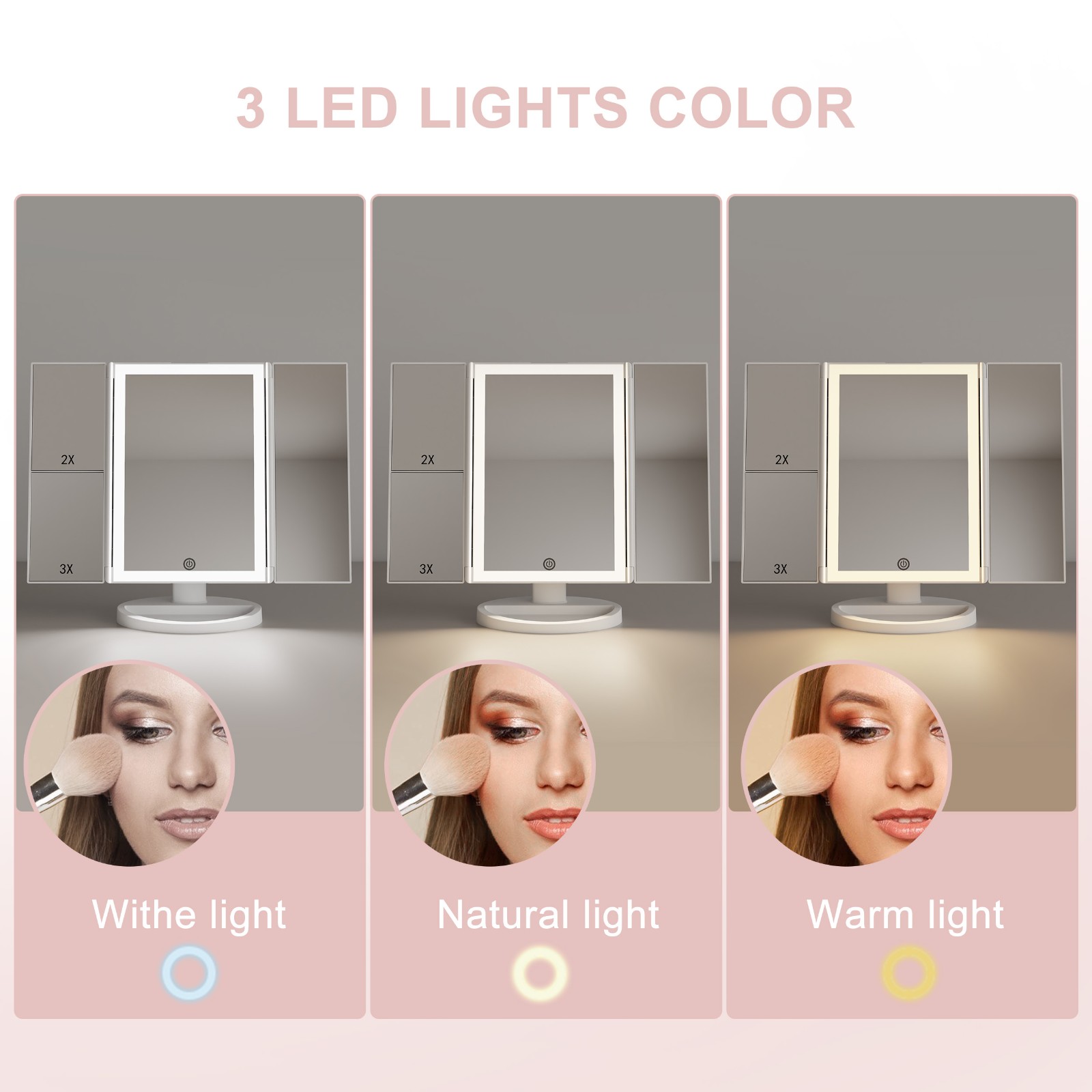 SM241A Led Trifold Vanity Mirror SM241A Led Trifold Vanity Mirror