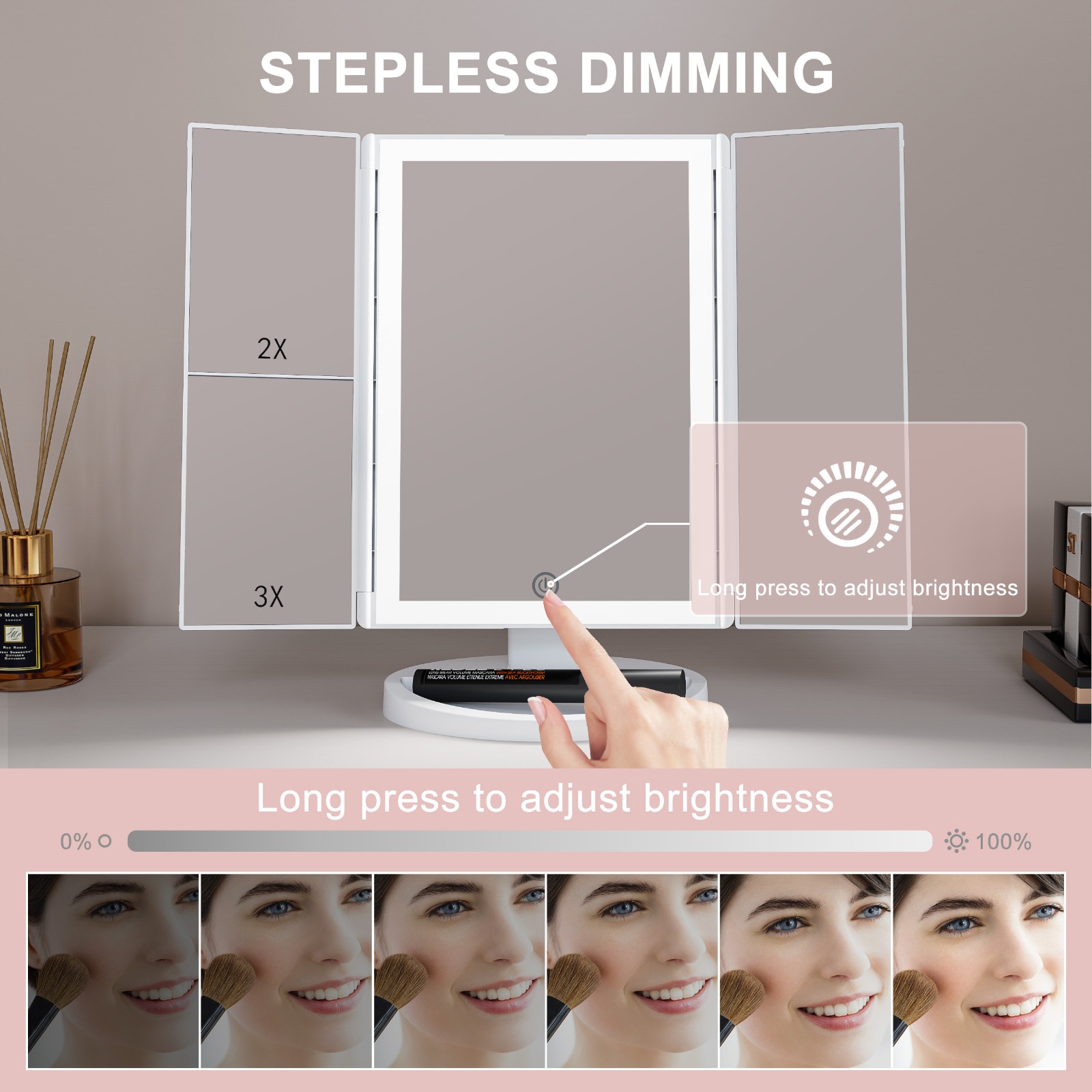 SM241A Led Trifold Vanity Mirror SM241A Led Trifold Vanity Mirror