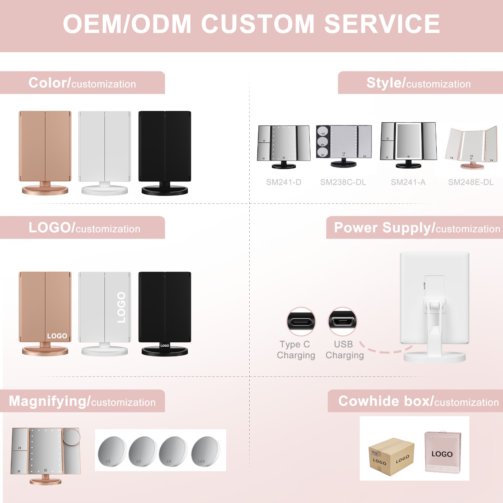 SM241D Led Trifold Vanity Mirror SM241D Led Trifold Vanity Mirror