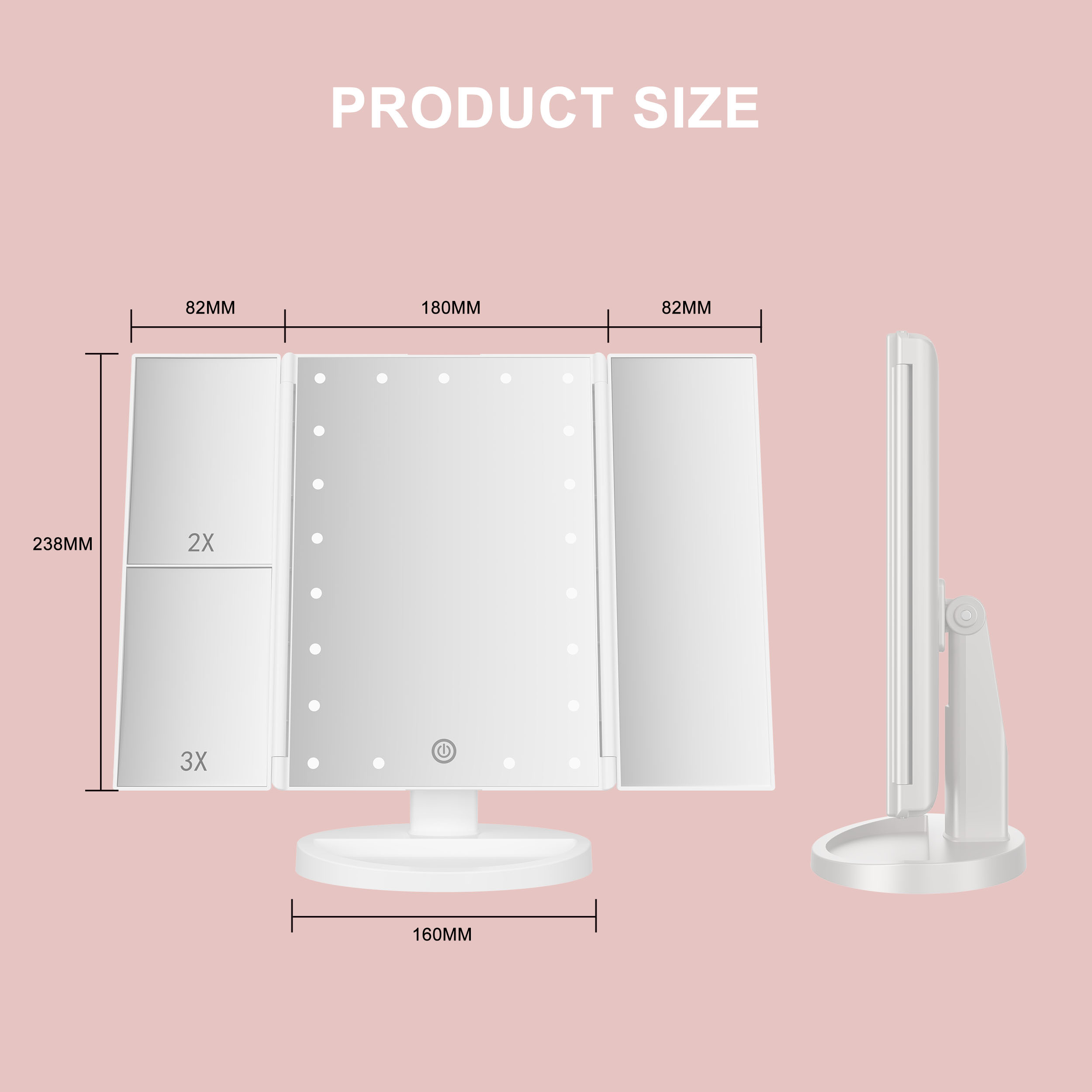 SM241D Led Trifold Vanity Mirror SM241D Led Trifold Vanity Mirror