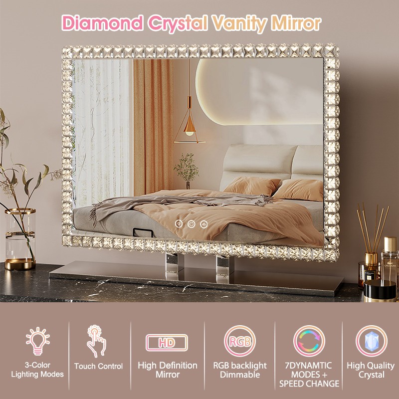 DP501 LED Crystal Vanity Mirror DP501 LED Crystal Vanity Mirror