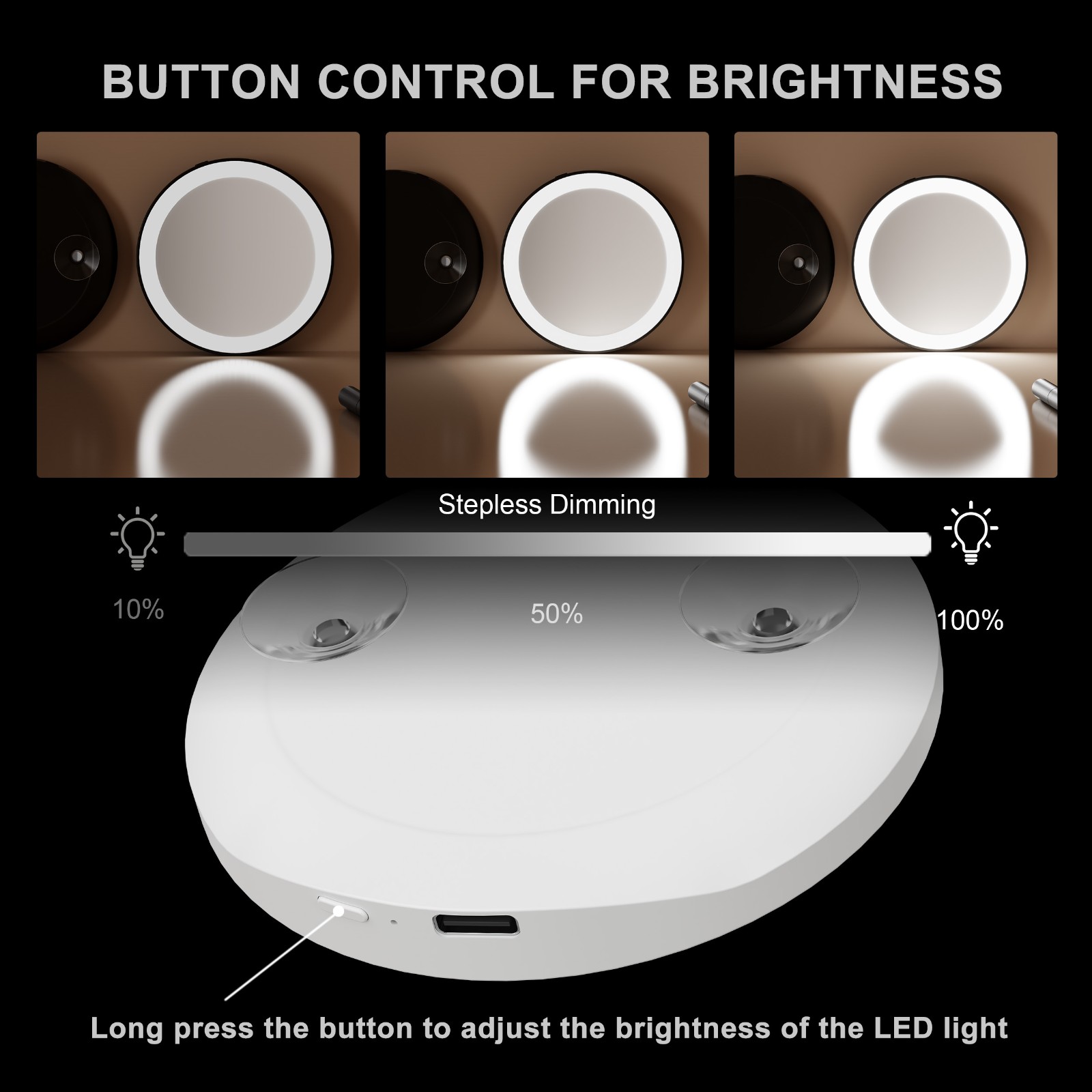 RM404 LED suction cup mirror