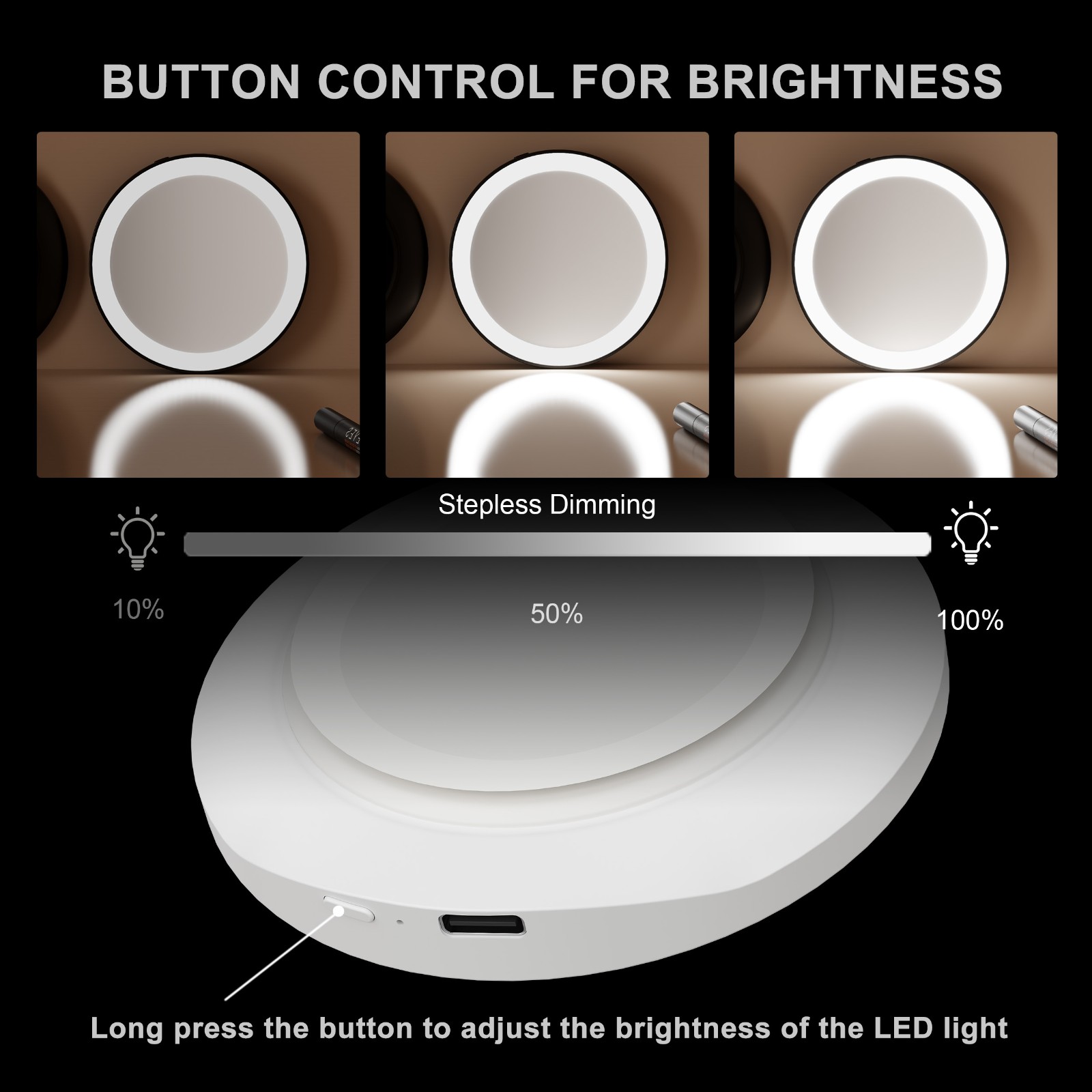 RM404 LED suction cup mirror