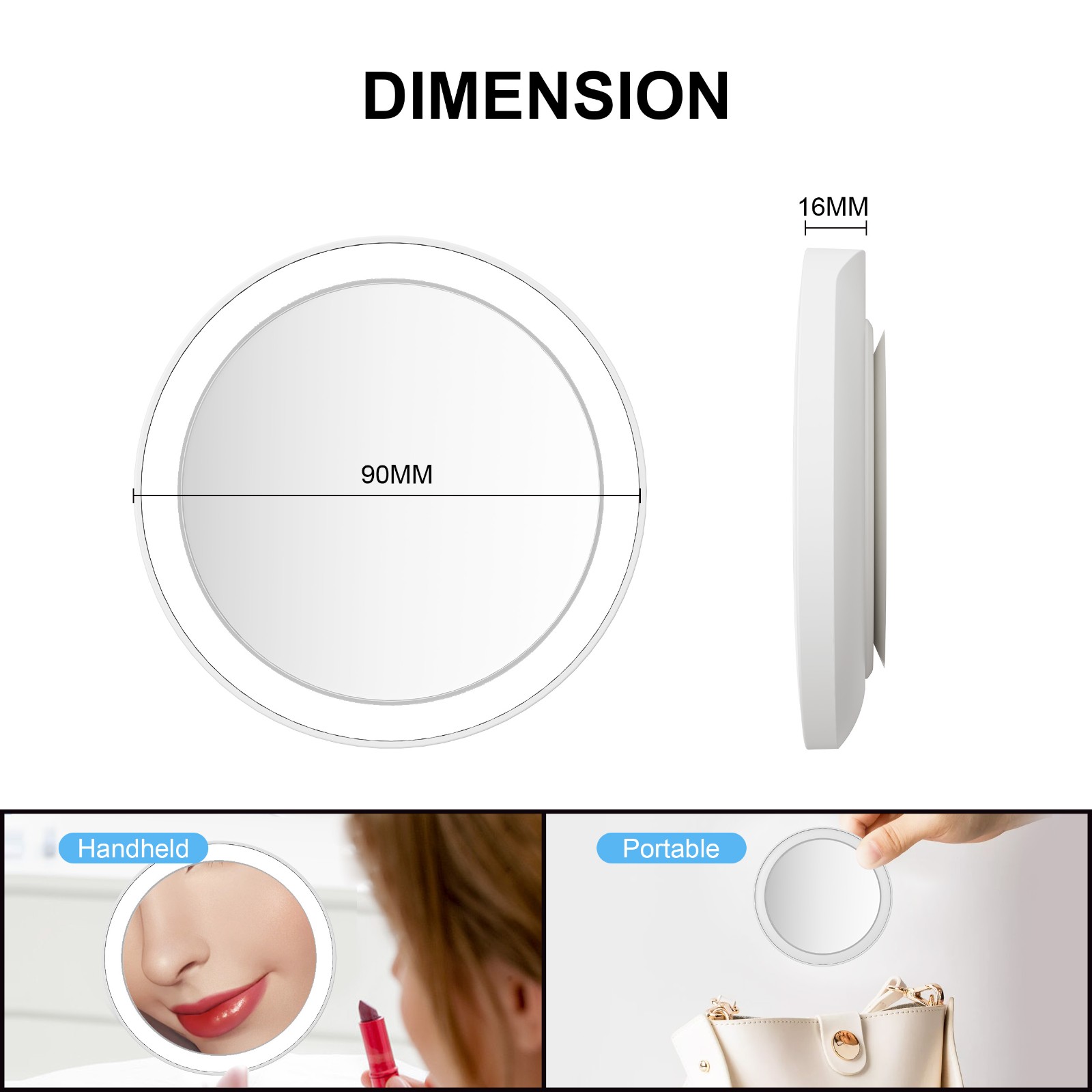 RM404 LED suction cup mirror