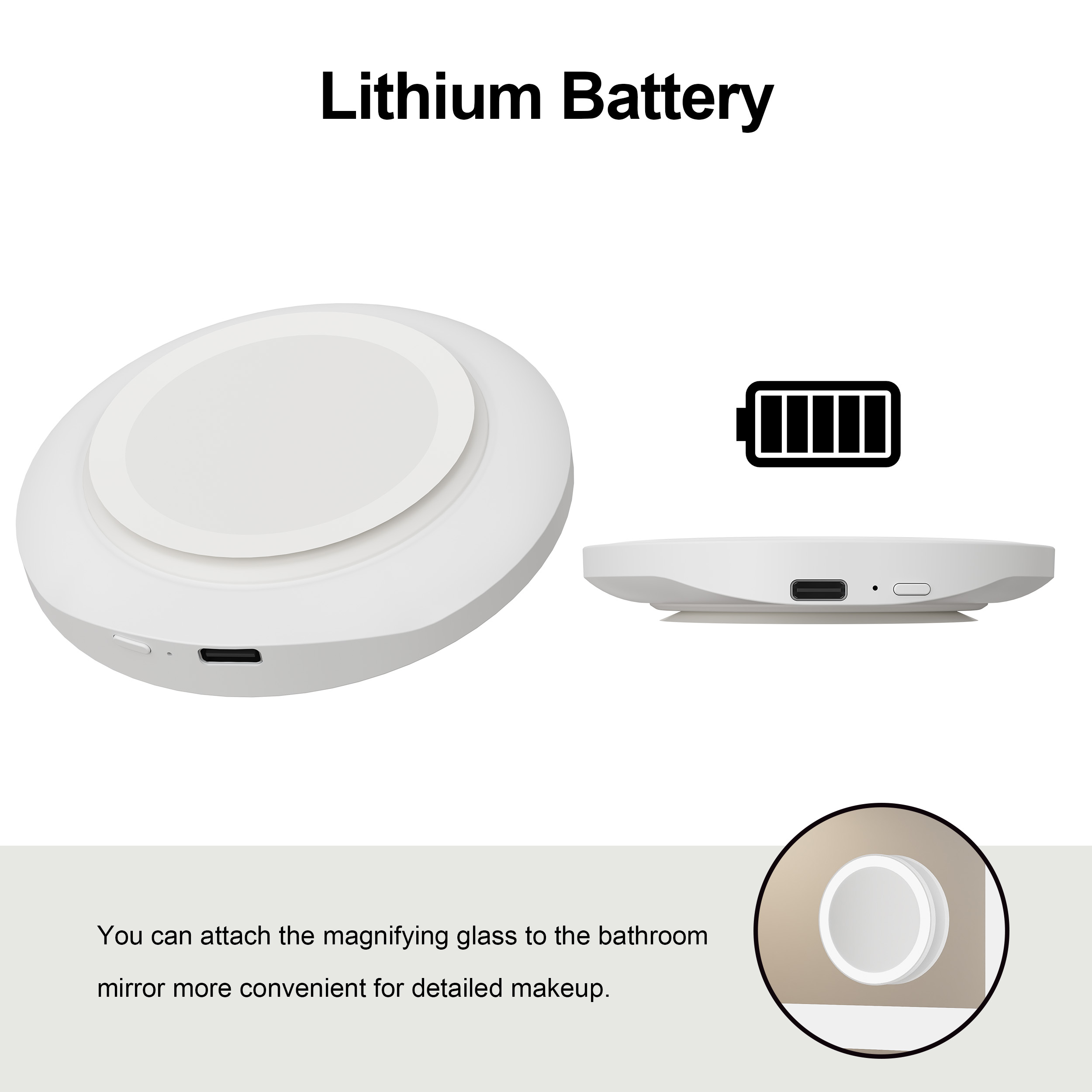 RM404 LED suction cup mirror