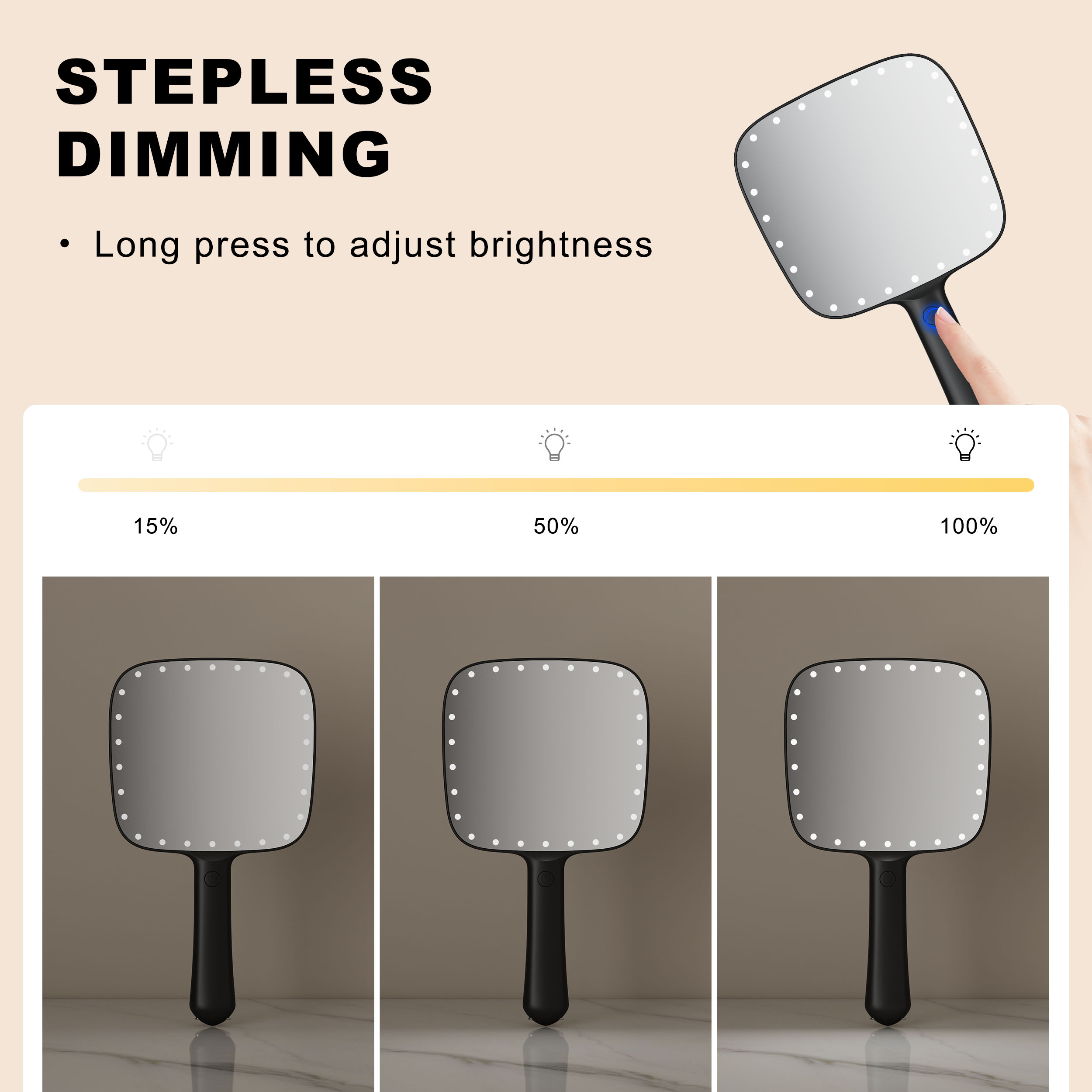 Hand Mirror With Led Light