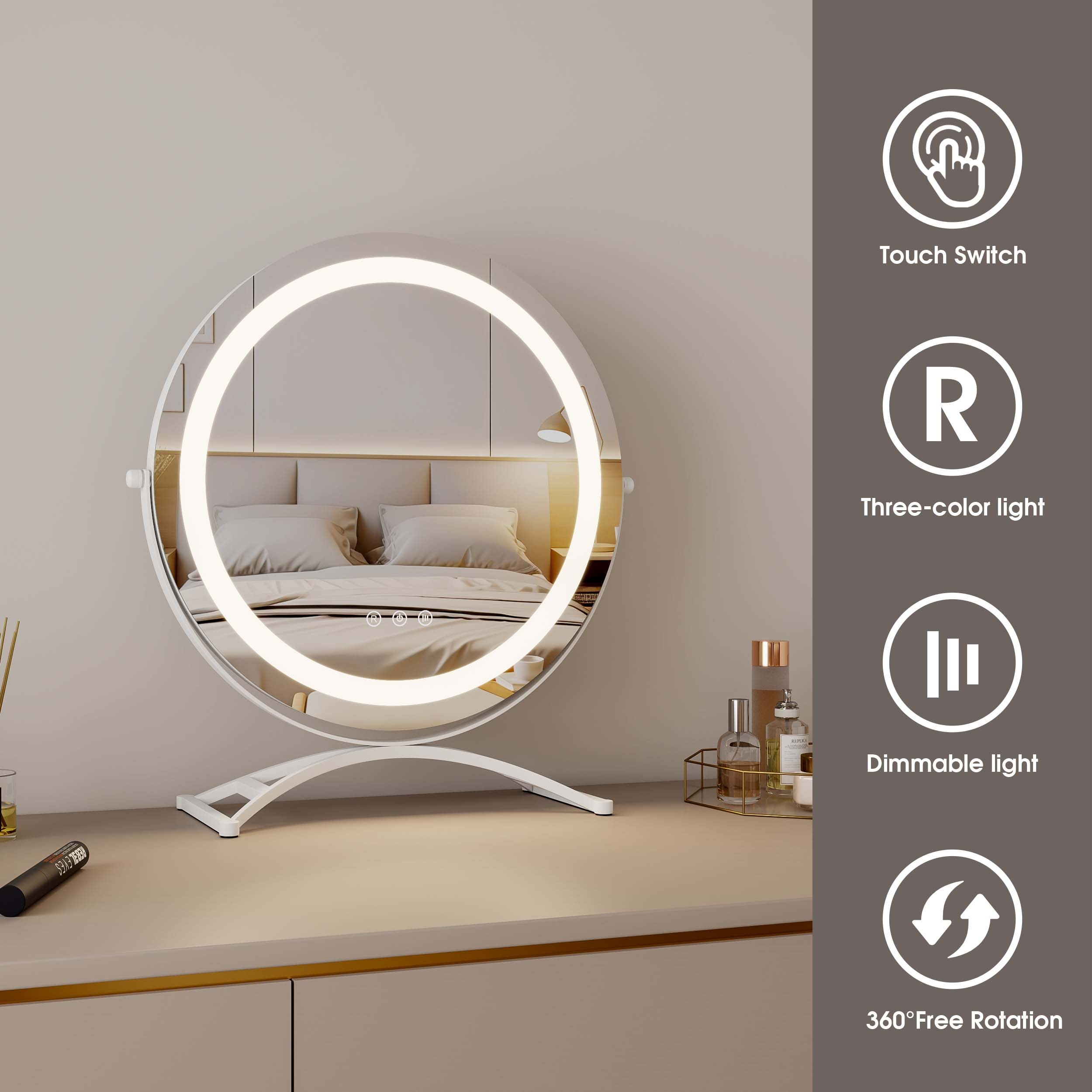 Smart Makeup Tabletop Desktop Cosmetic Mirror