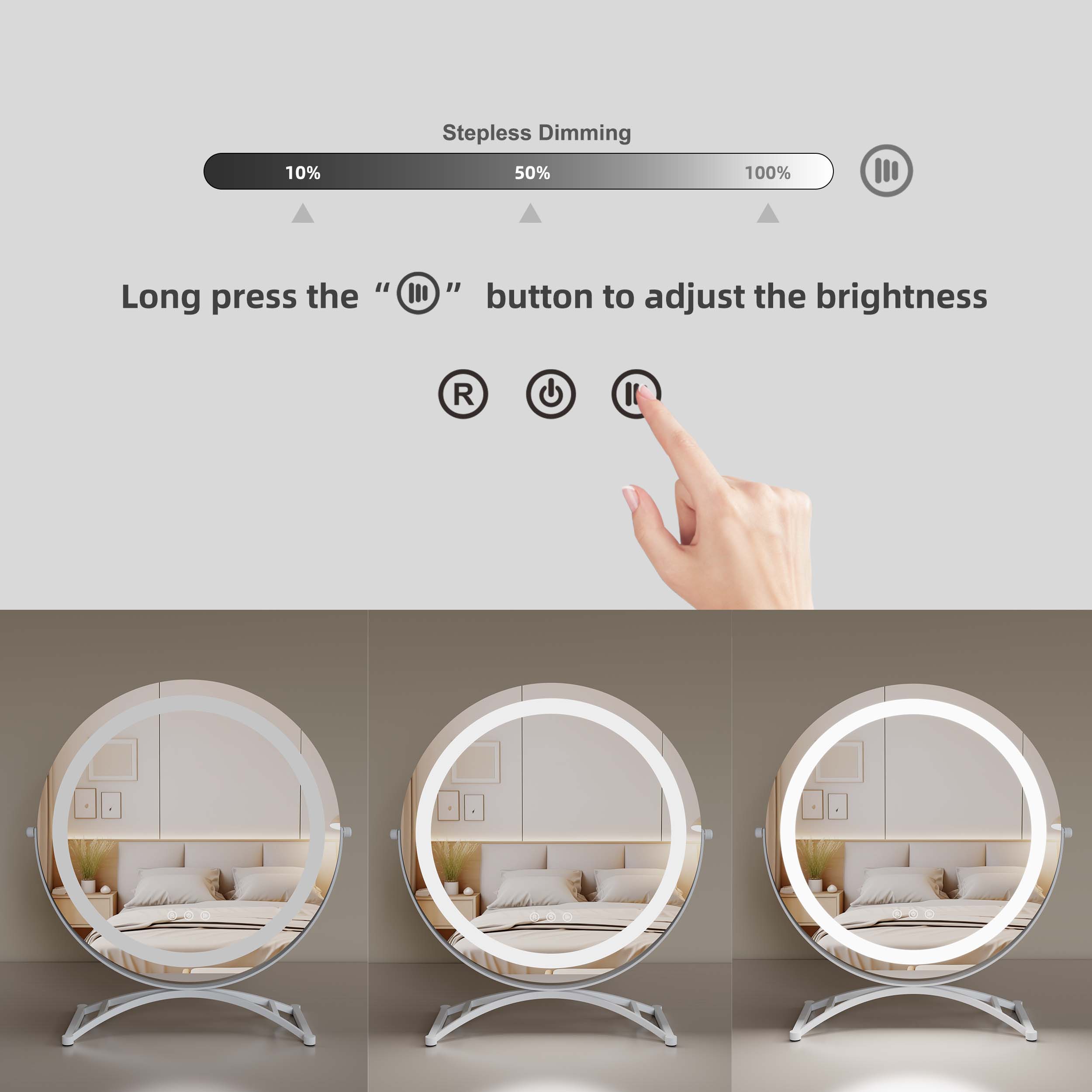 Smart Makeup Tabletop Desktop Cosmetic Mirror