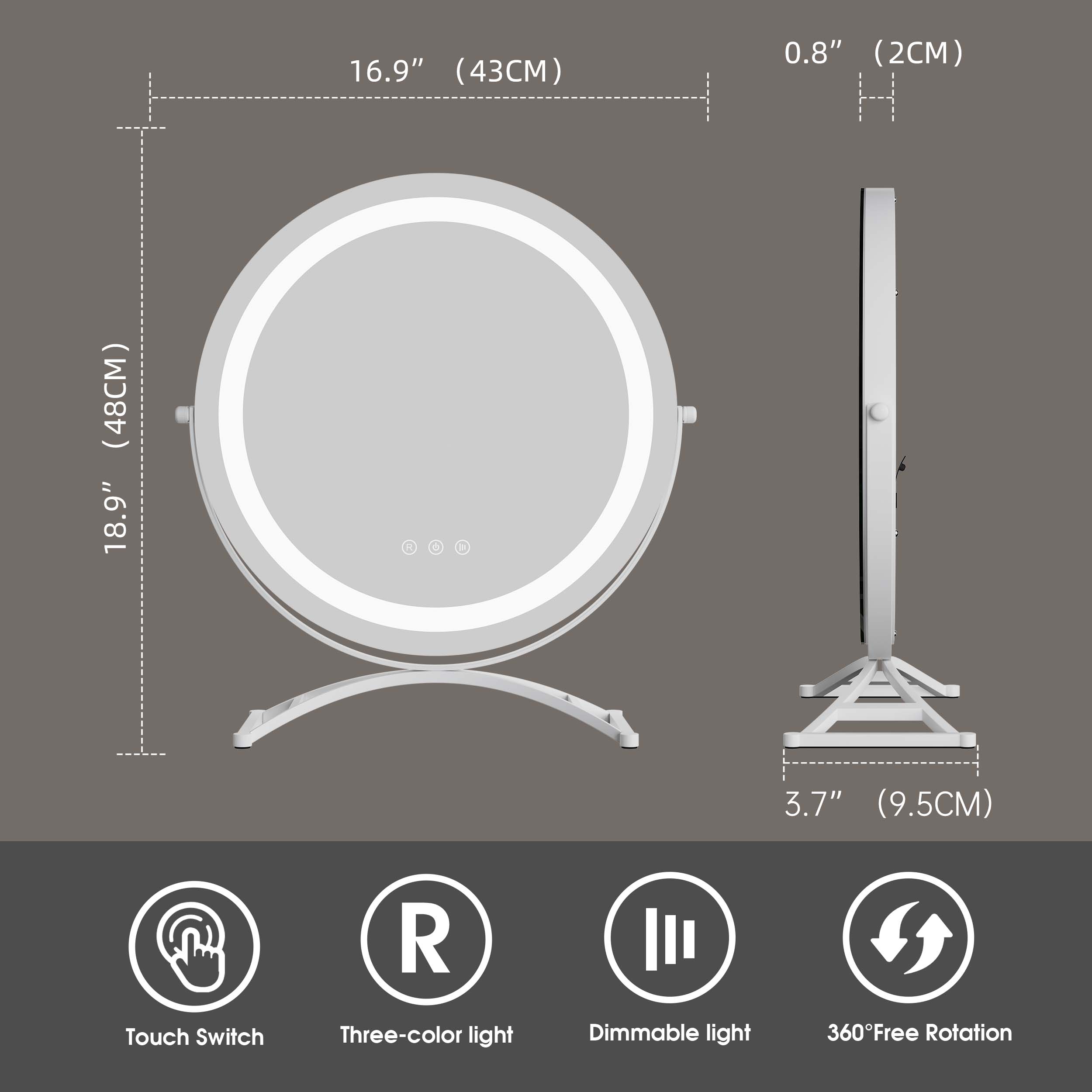Smart Makeup Tabletop Desktop Cosmetic Mirror