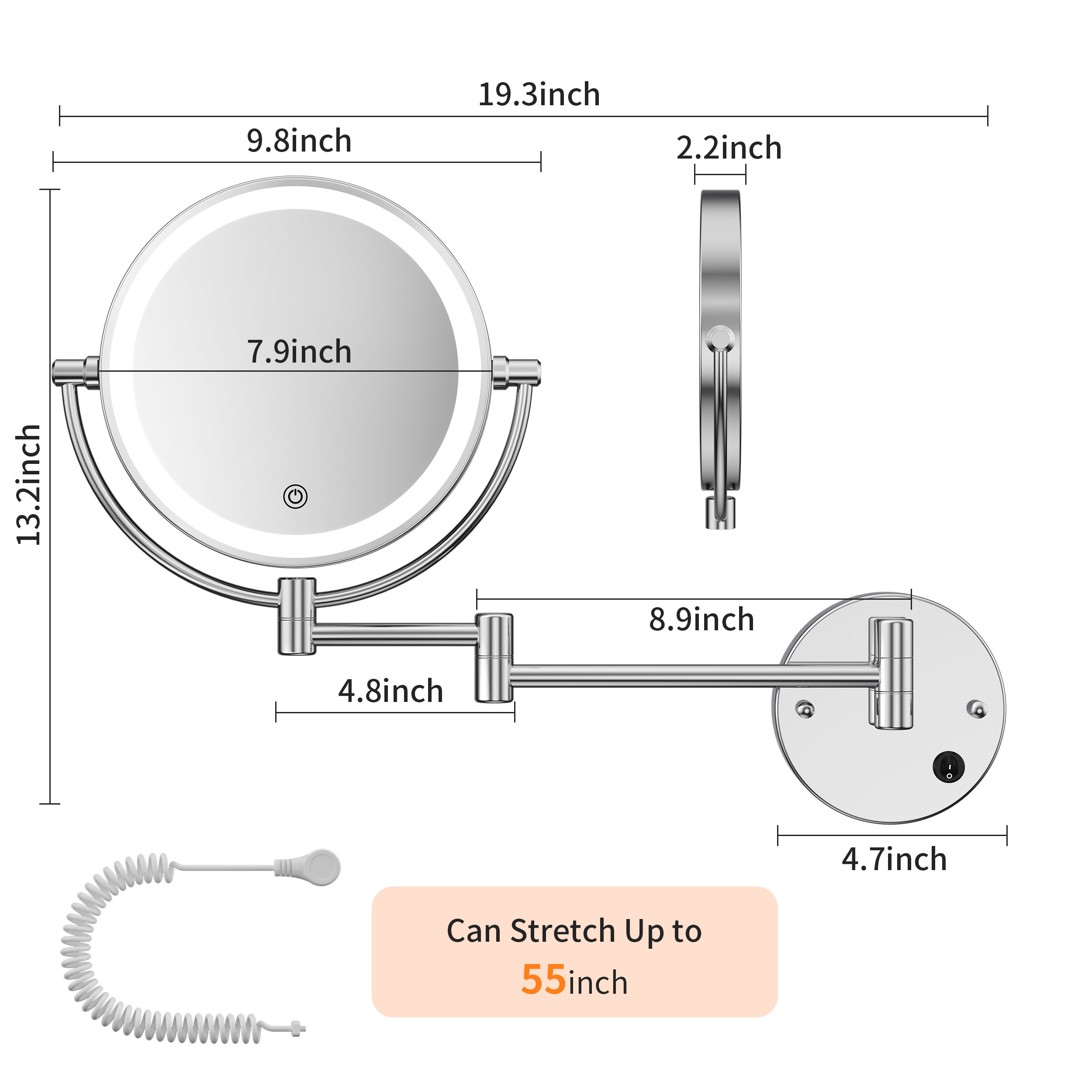 1719388707376341.jpg 8 Inch Wall Mounted Makeup Mirror