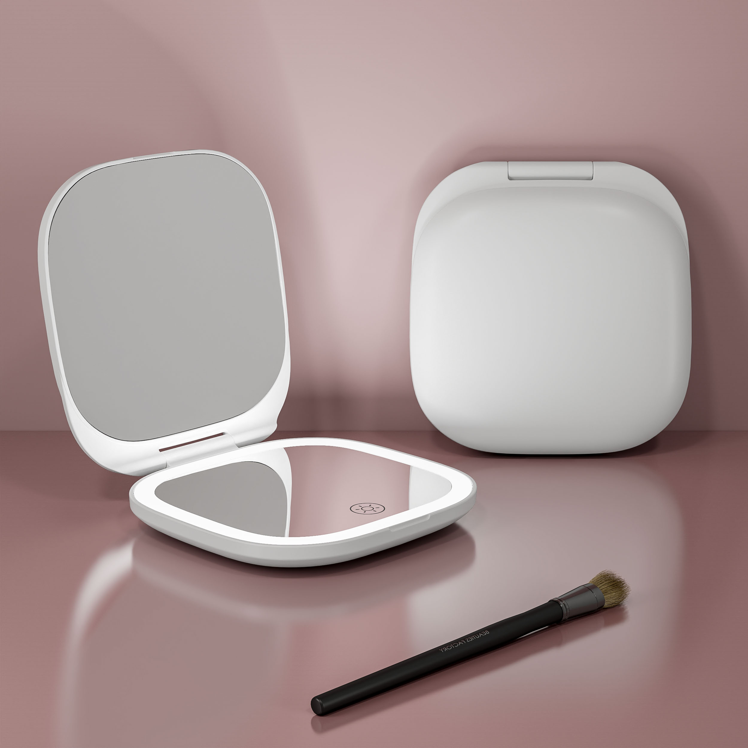 Compact Mirror With Led Light