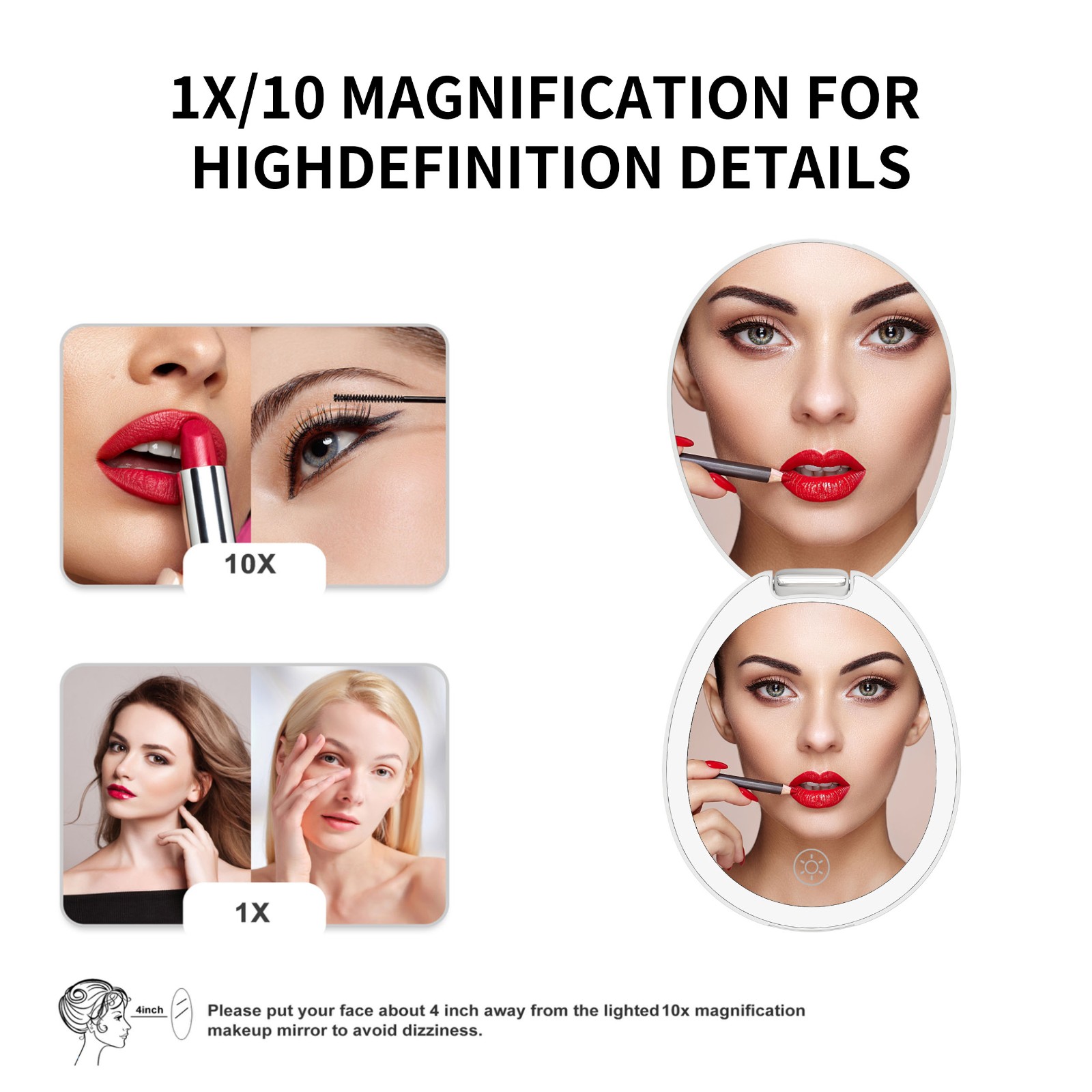 10x Magnifying Compact Mirror Custom Logo