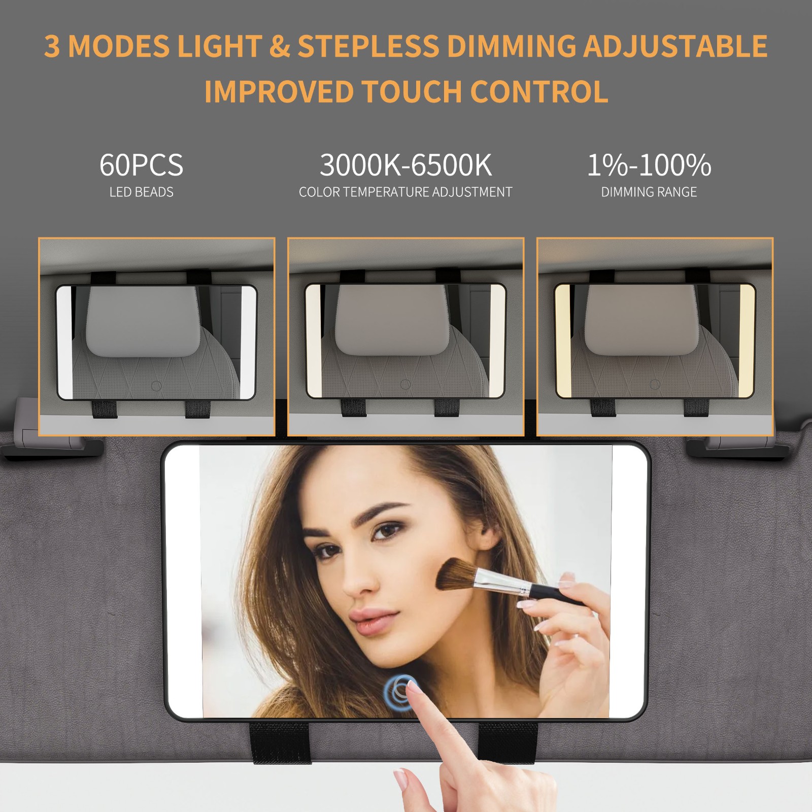 Rechargeable Car Sun Visor Mirror