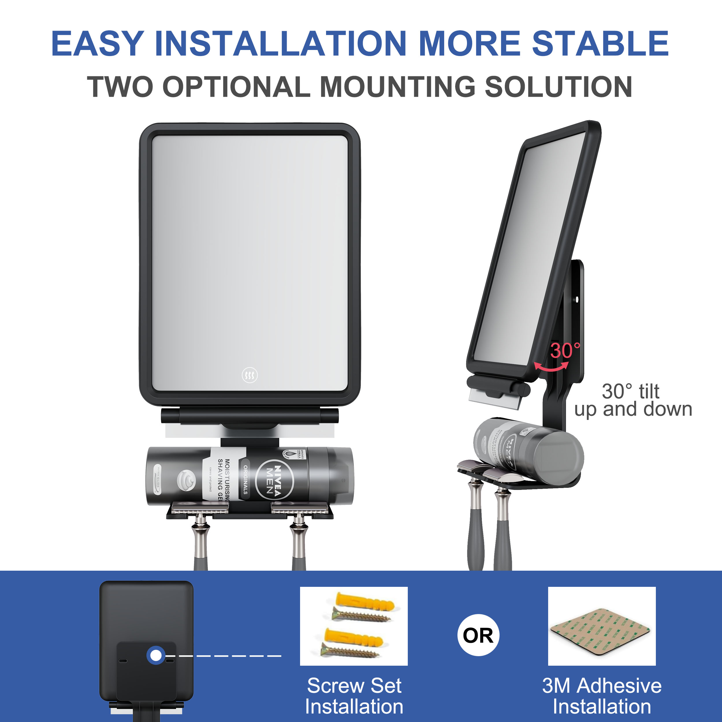 SM408 Heated Shaving Mirror For Shower