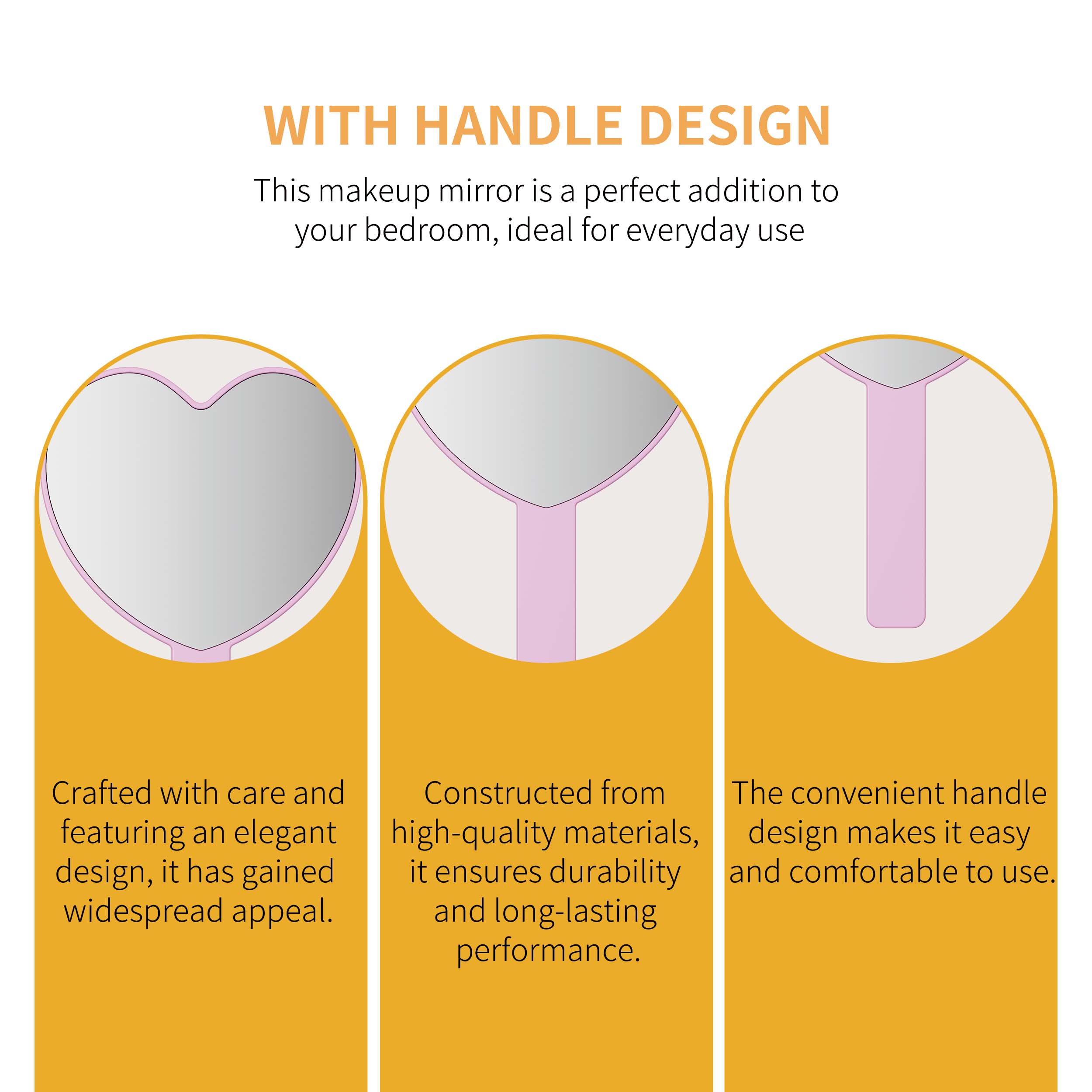 Wholesale Heart Shaped Hand Mirror