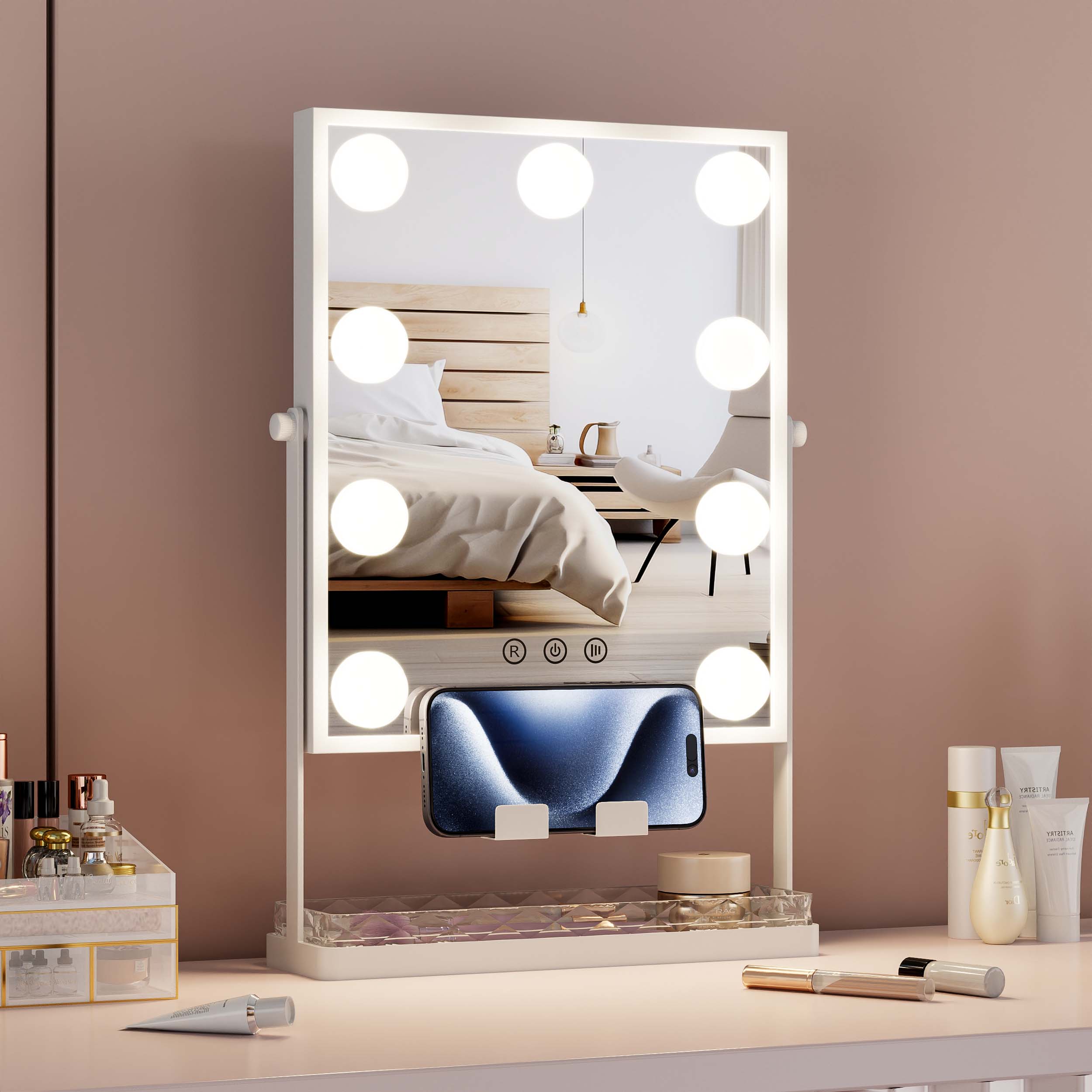 Hollywood Vanity Mirror With Storage Box