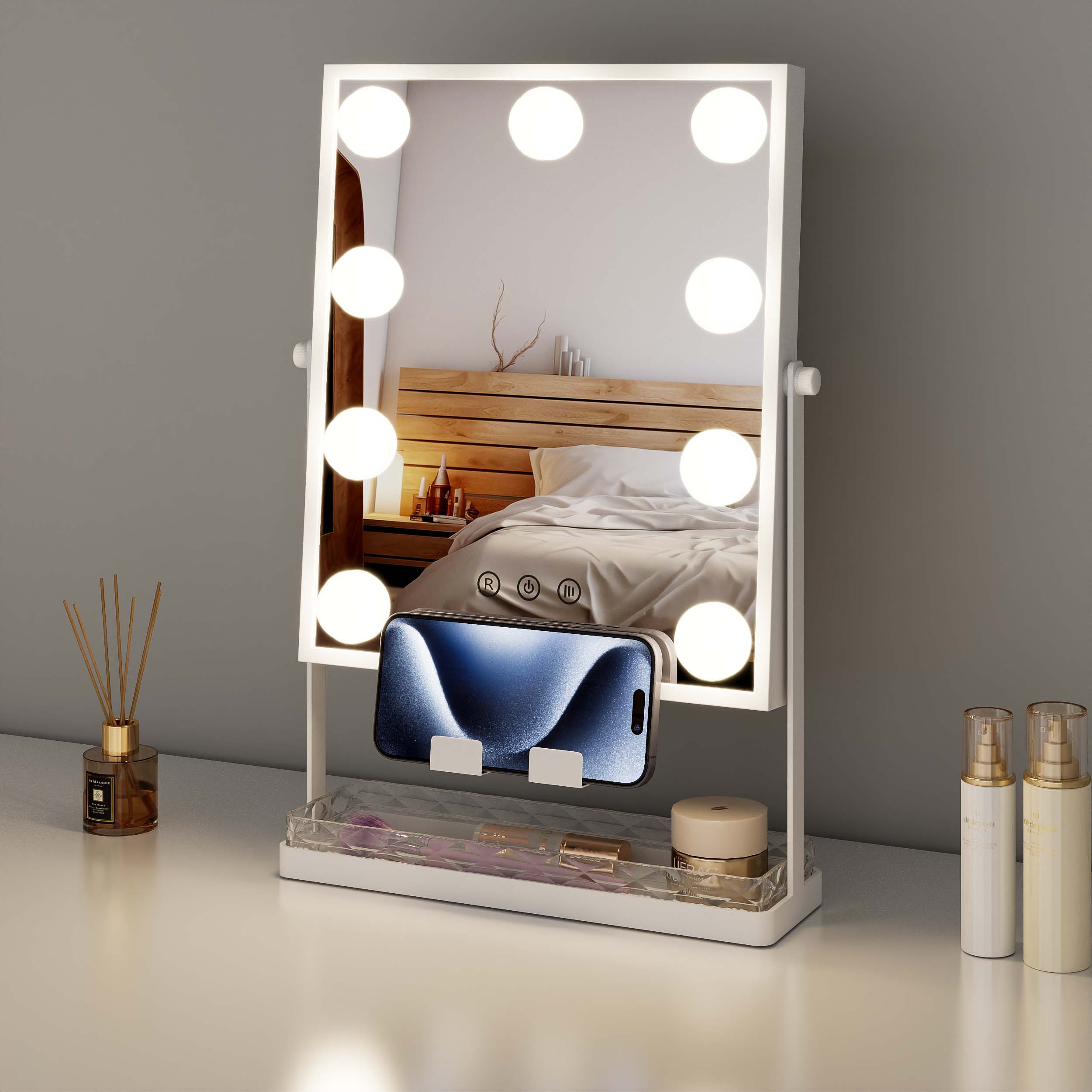 Hollywood Vanity Mirror With Storage Box
