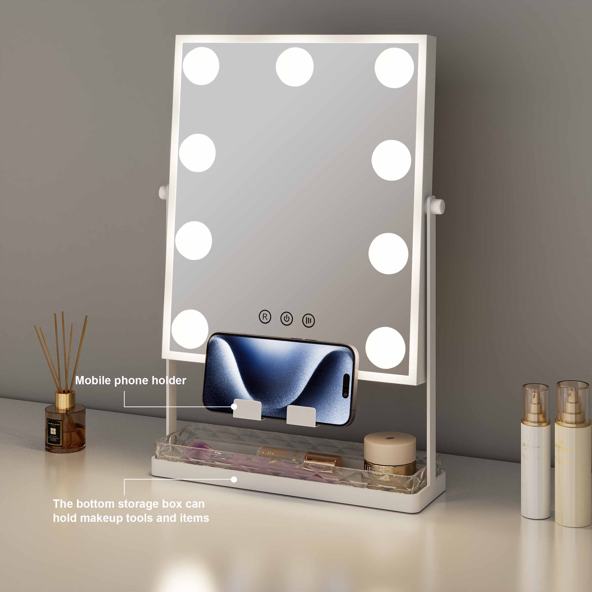 Hollywood Vanity Mirror With Storage Box