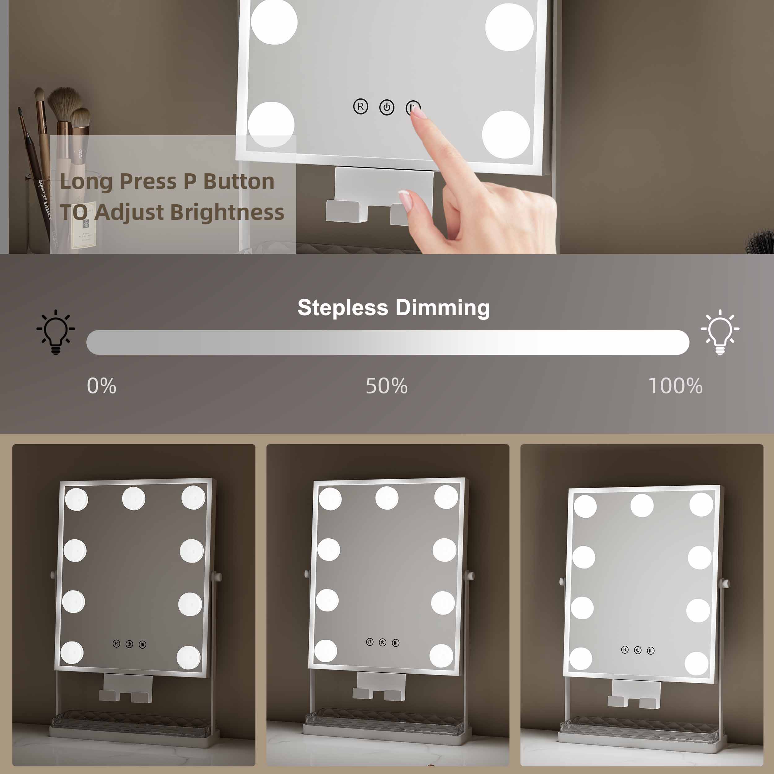 Hollywood Vanity Mirror With Storage Box