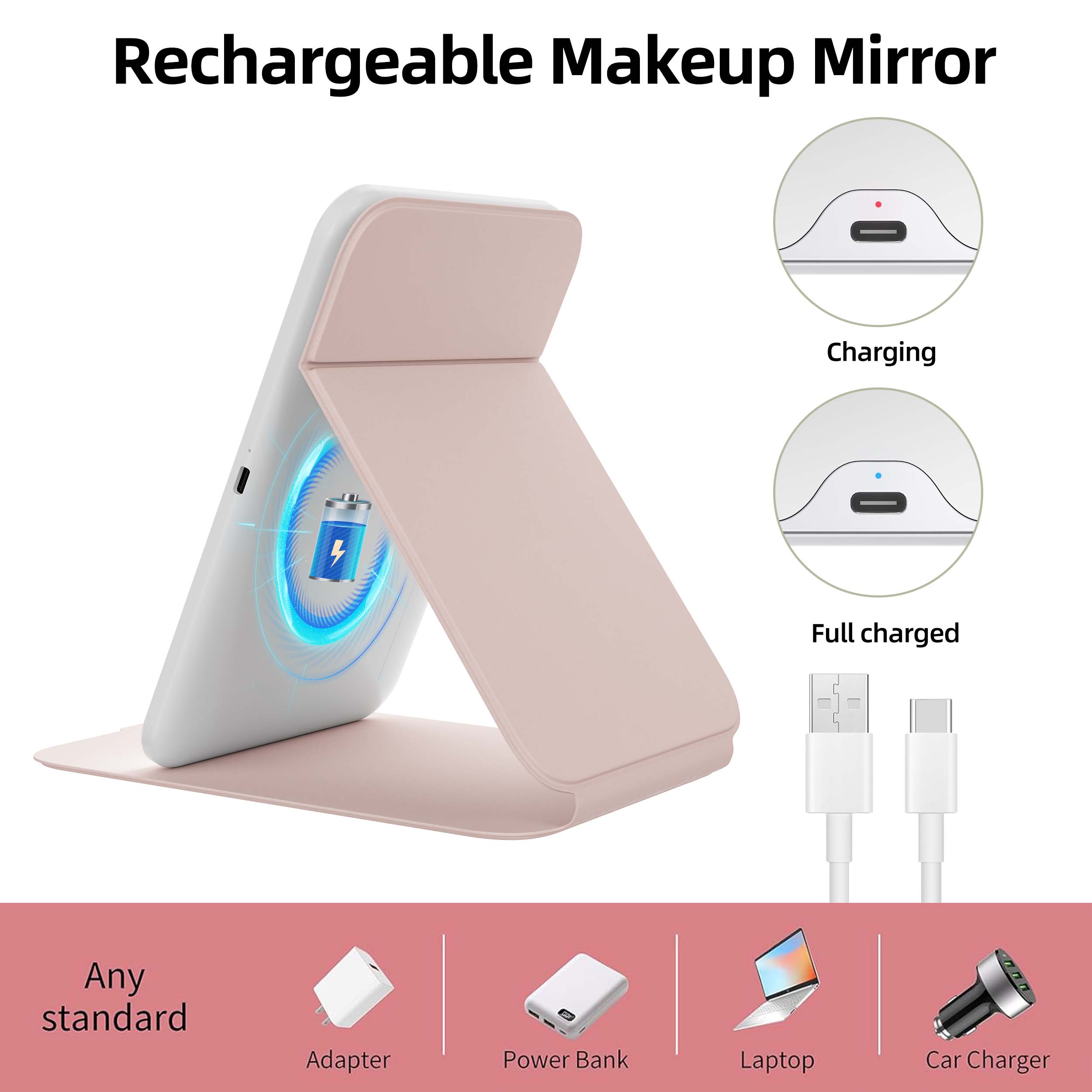 Folding Makeup Mirror With Lights